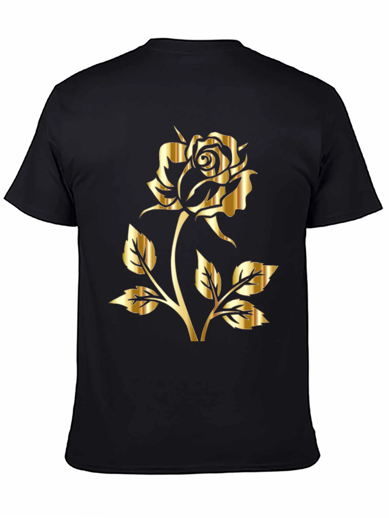 Black Gold Rose Graphic T-Shirt - Black view 4