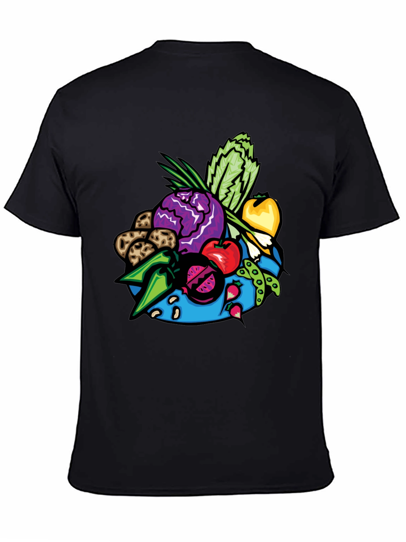 Vibrant Vegetable Patch Graphic Tee - Black - 4