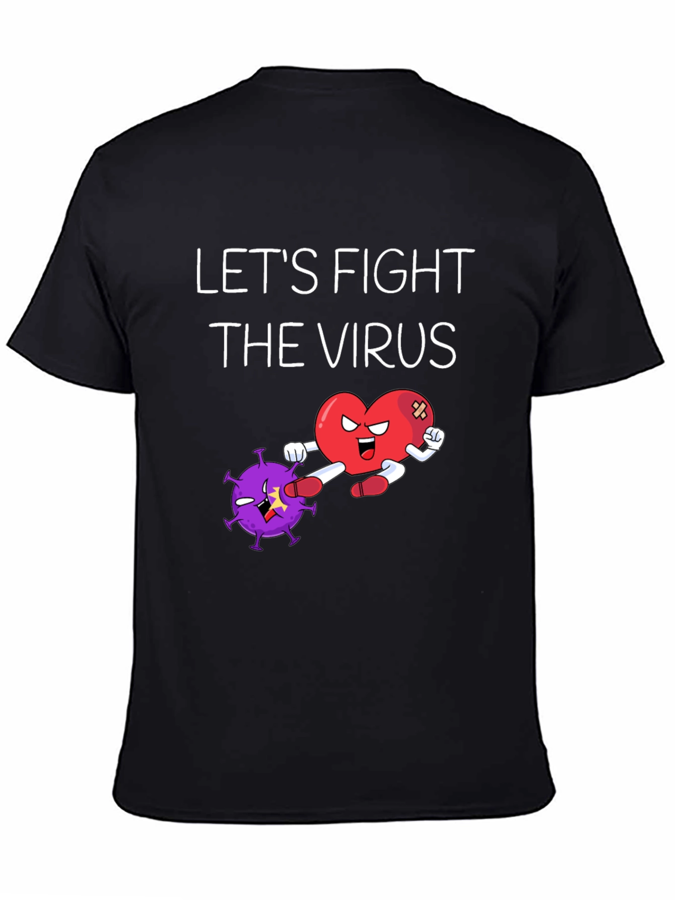Black Let's Fight The Virus Graphic Tee view 4