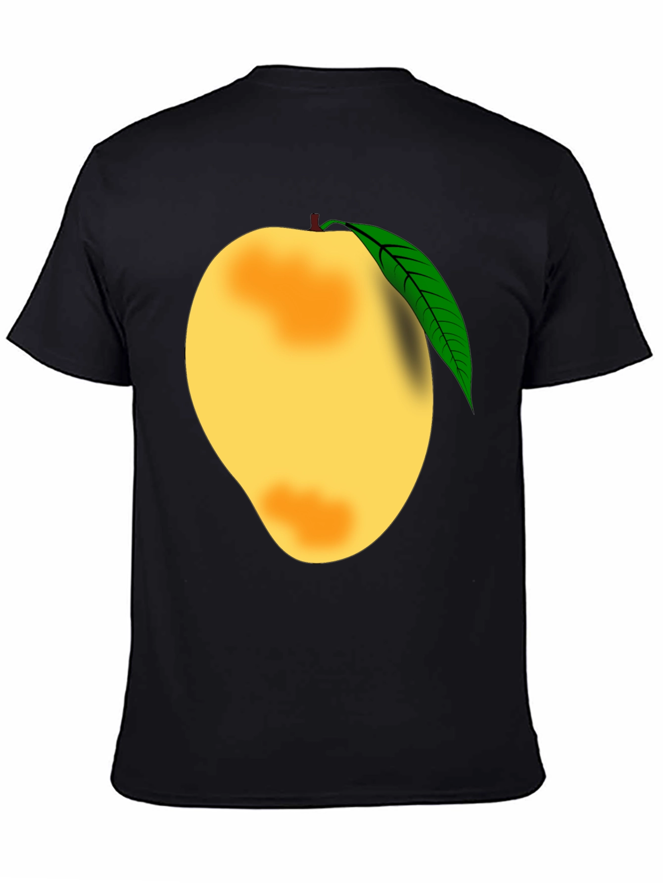 Black Mango Graphic Tee - Fruit Lover's Black T-Shirt view 4