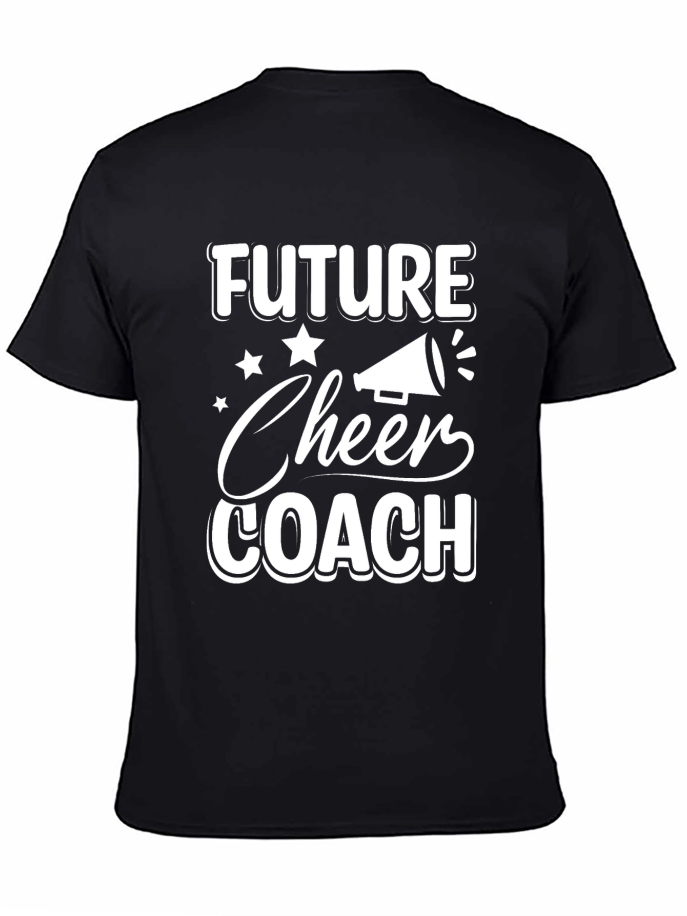 Black Future Cheer Coach T-Shirt - Black Cotton Tee view 4