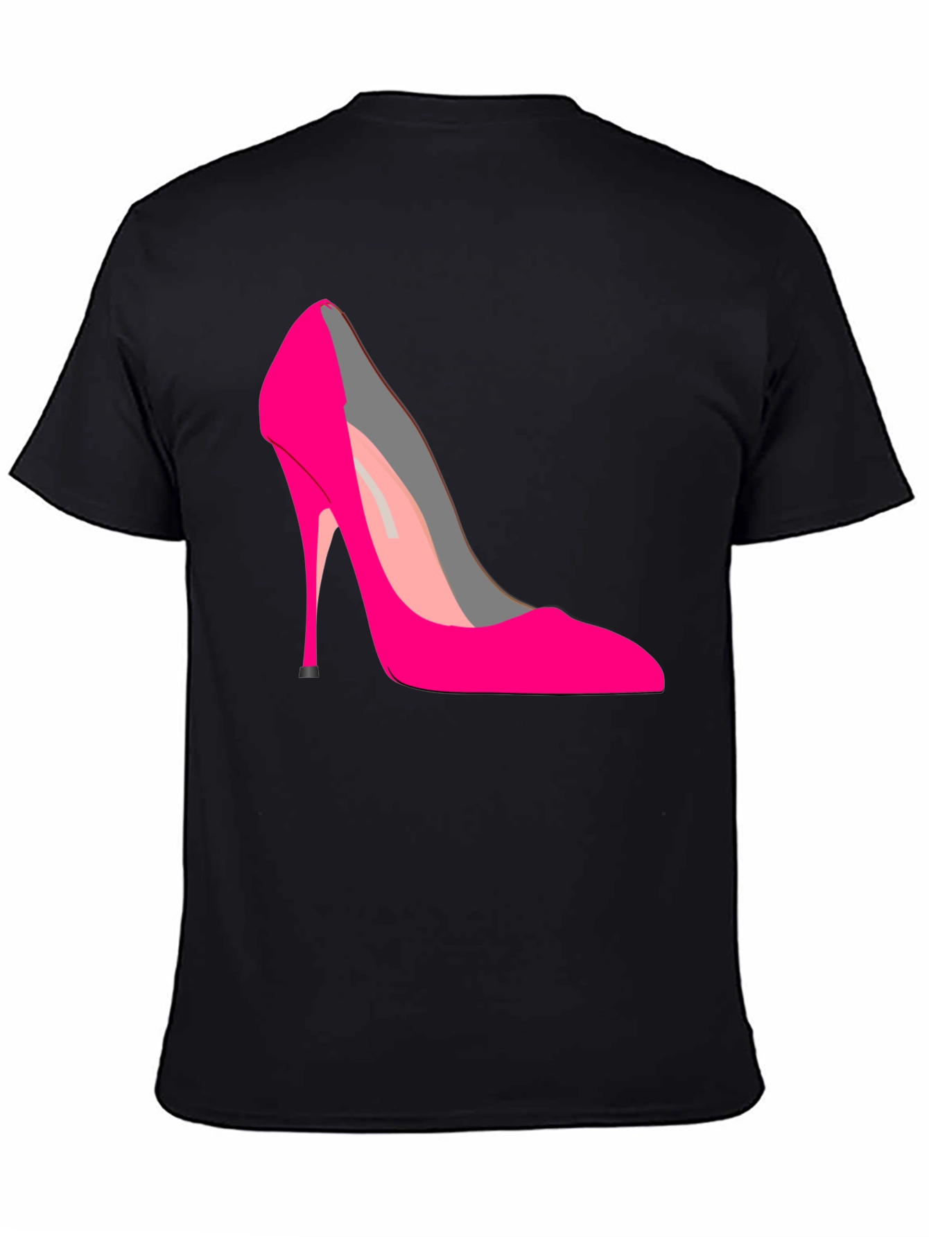 Black Hot Pink High Heel Graphic Tee view 4