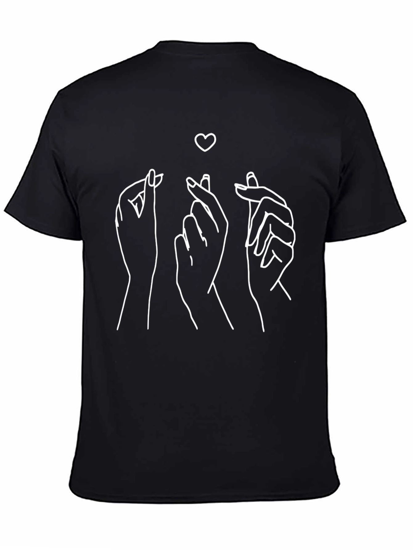 Black Love Sign Hands Graphic Tee - Black view 4