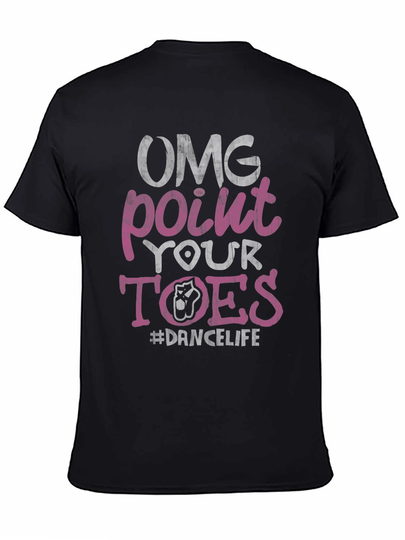 Black OMG Point Your Toes Dance T-Shirt view 4