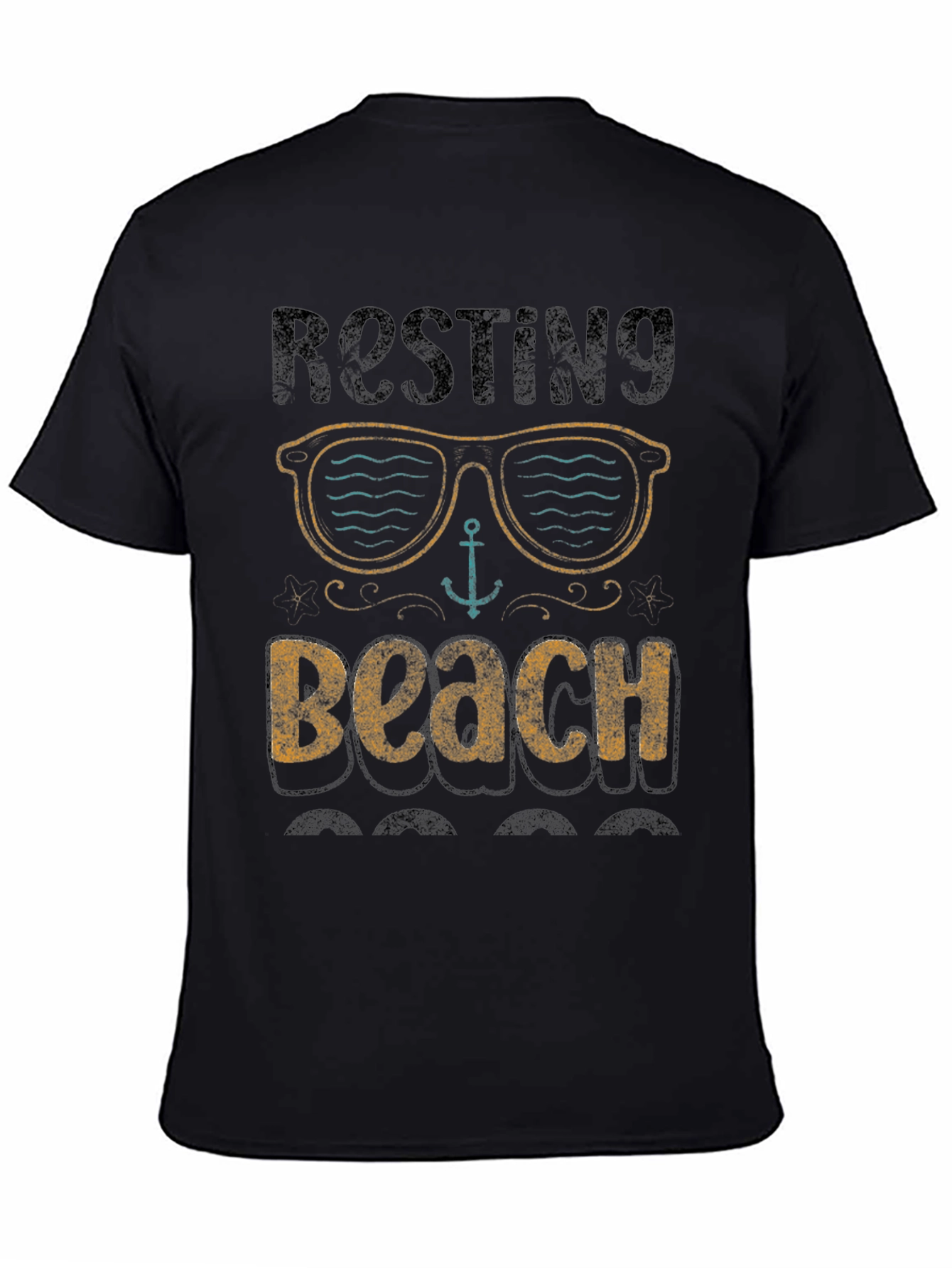Black Resting Beach T-Shirt - Relaxed Fit view 4