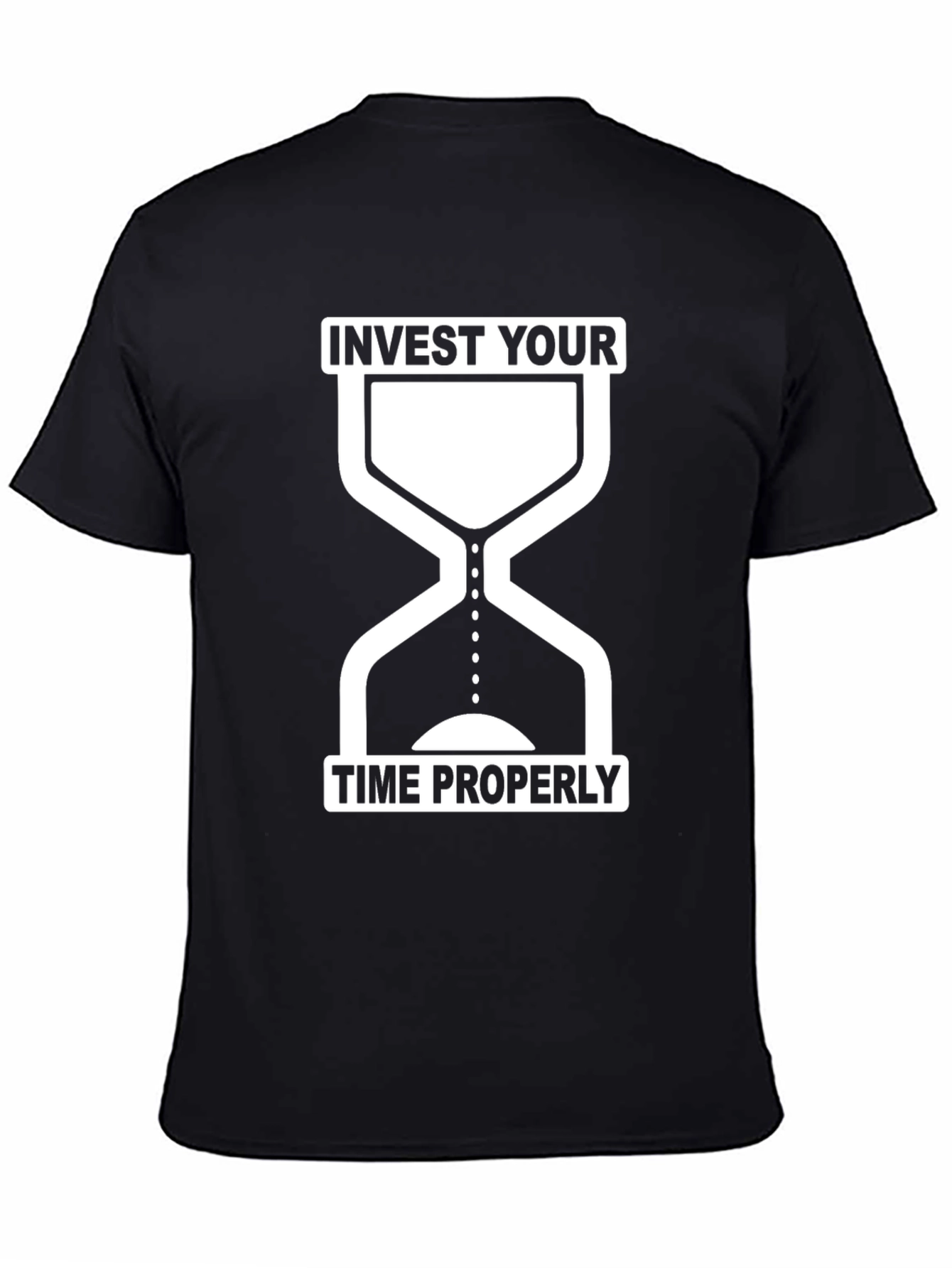 Black Invest Time Properly Graphic Tee view 4
