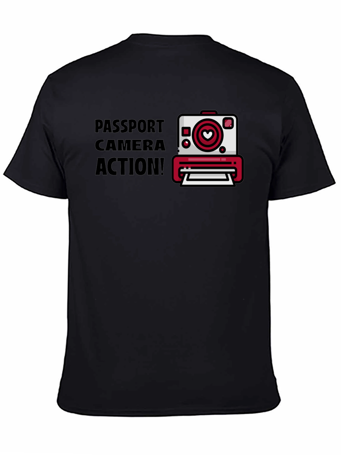 Black Passport Camera Action Graphic Tee view 4
