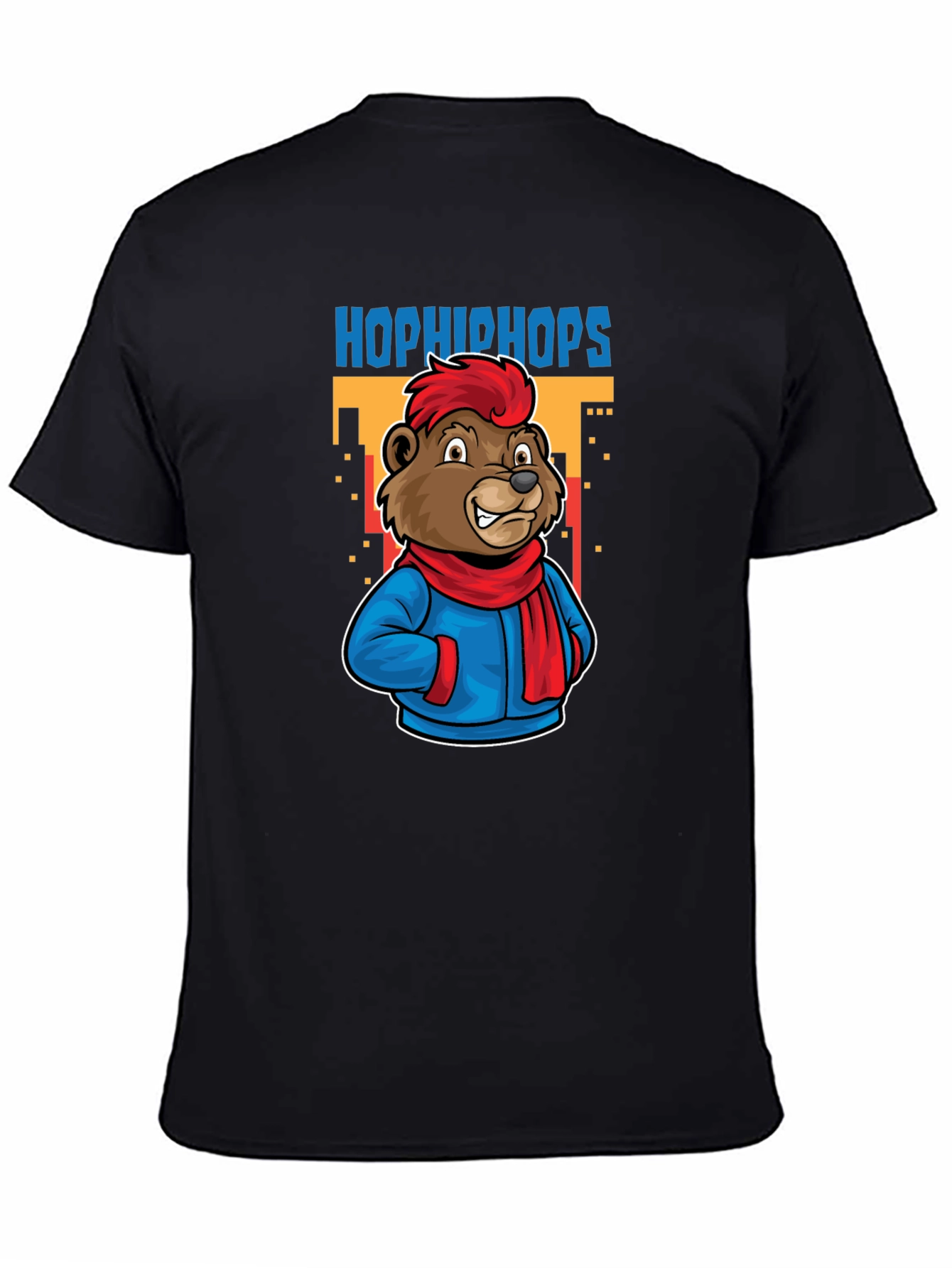 Black Hop Hip Hops Bear T-Shirt - Urban Cartoon Style view 4