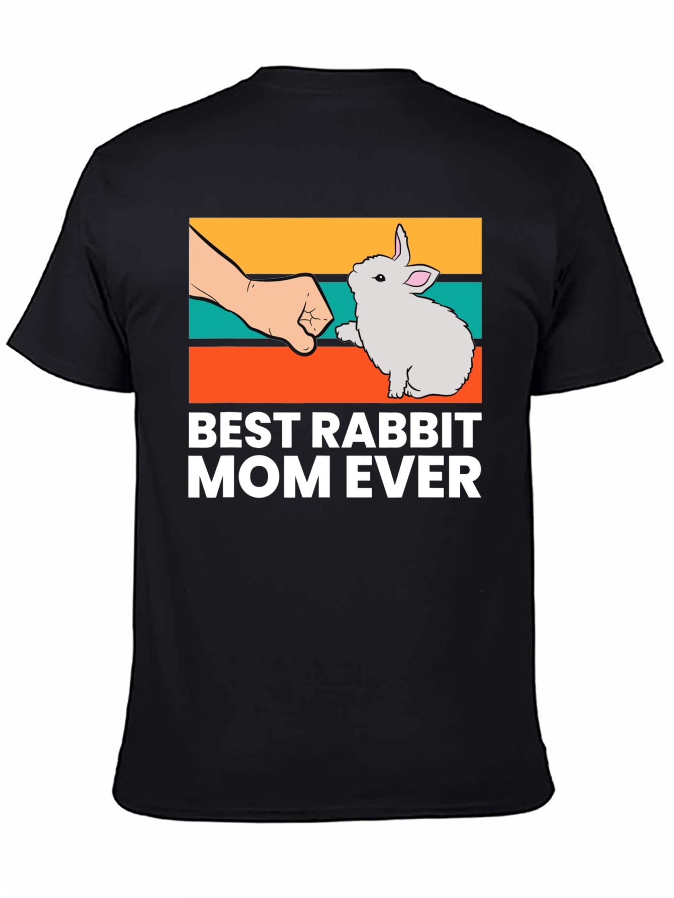 Black Best Rabbit Mom Ever T-Shirt, Cute Bunny Tee view 4