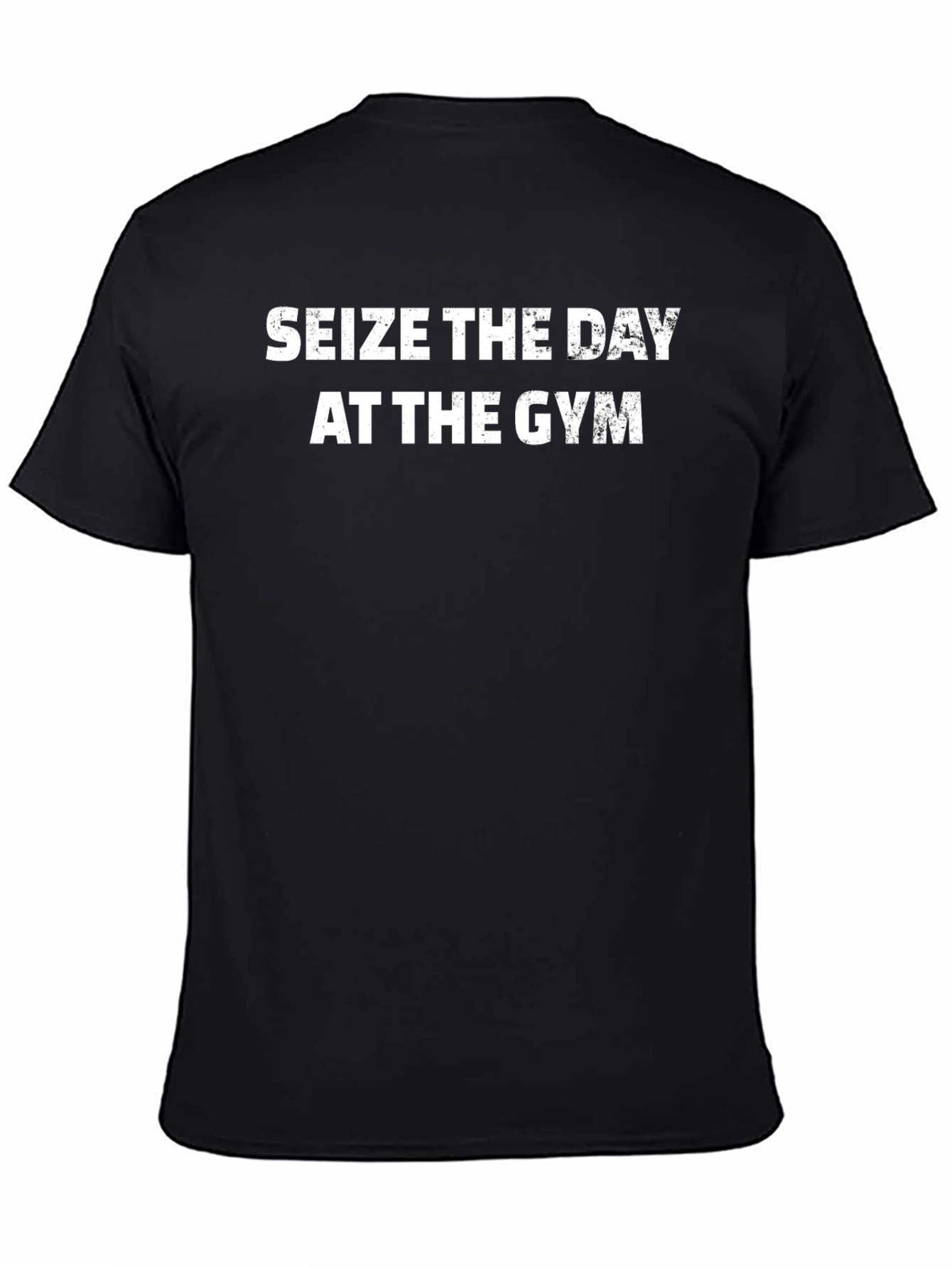 Black Seize the Day Gym T-Shirt - Black Cotton Blend view 4