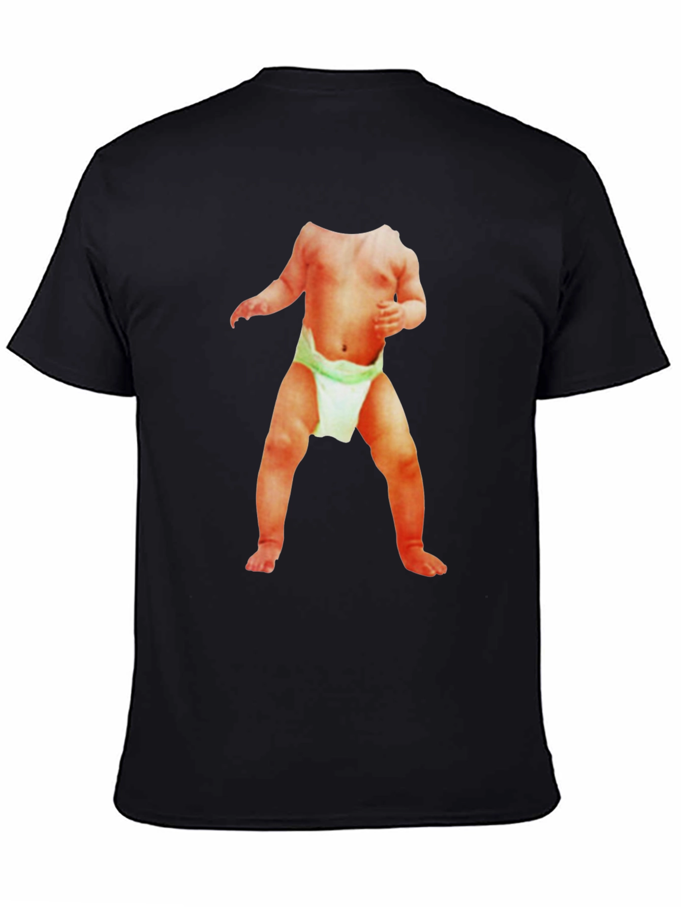 Black Black T-Shirt with Baby Image view 4