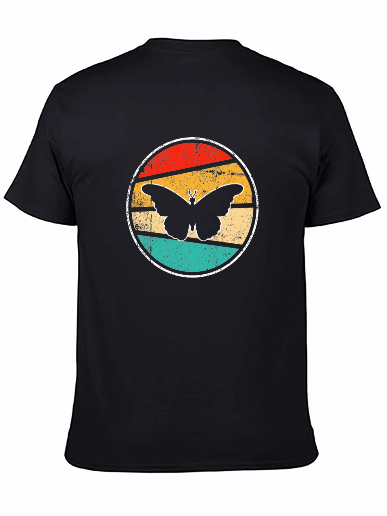 Black Retro Butterfly Graphic T-Shirt - Soft Cotton Blend view 4