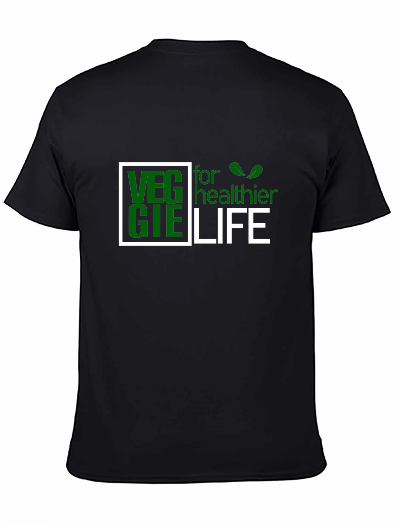 Black Veggie for Healthier Life Black T-Shirt view 4