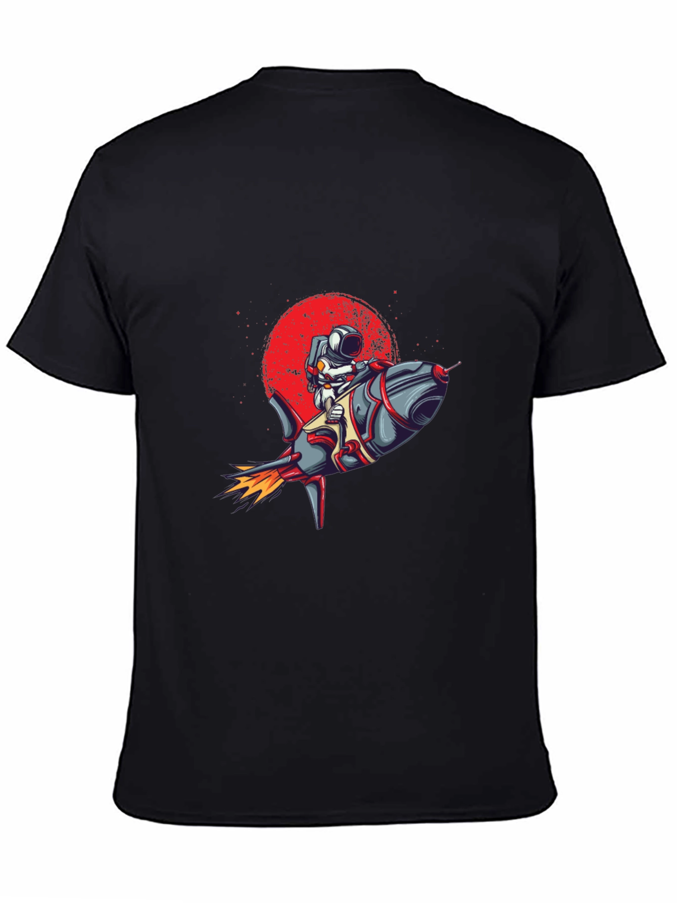 Black Astronaut Rocket Graphic Tee - Space Adventure T-Shirt view 4