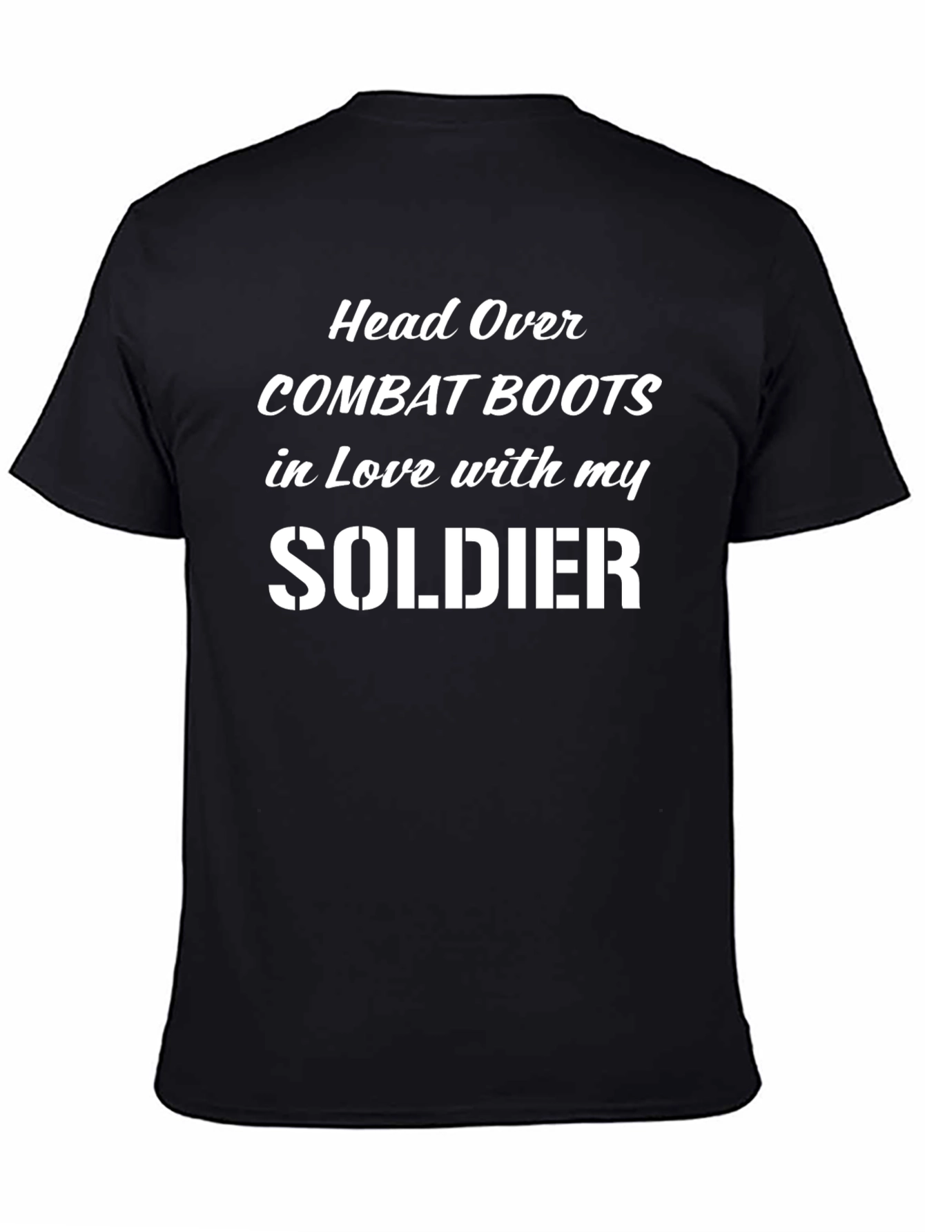 Black Head Over Combat Boots Soldier Graphic Tee view 4