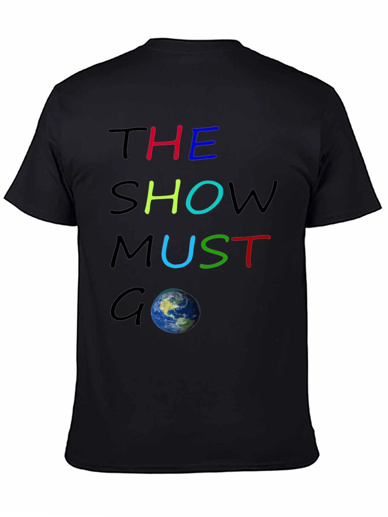 Black The Show Must Go On Graphic Tee view 4