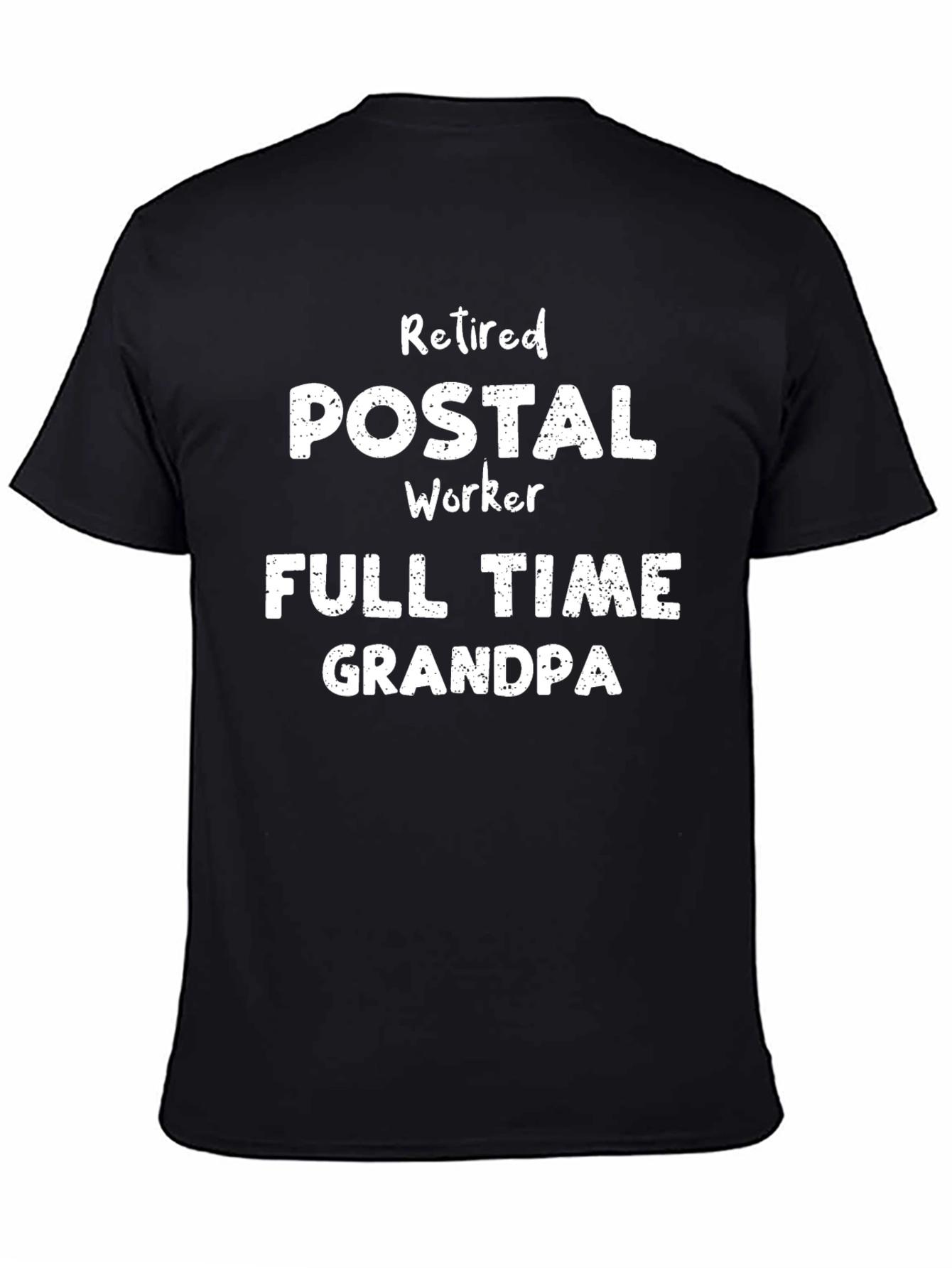 Black Retired Postal Worker Full Time Grandpa T-Shirt view 4