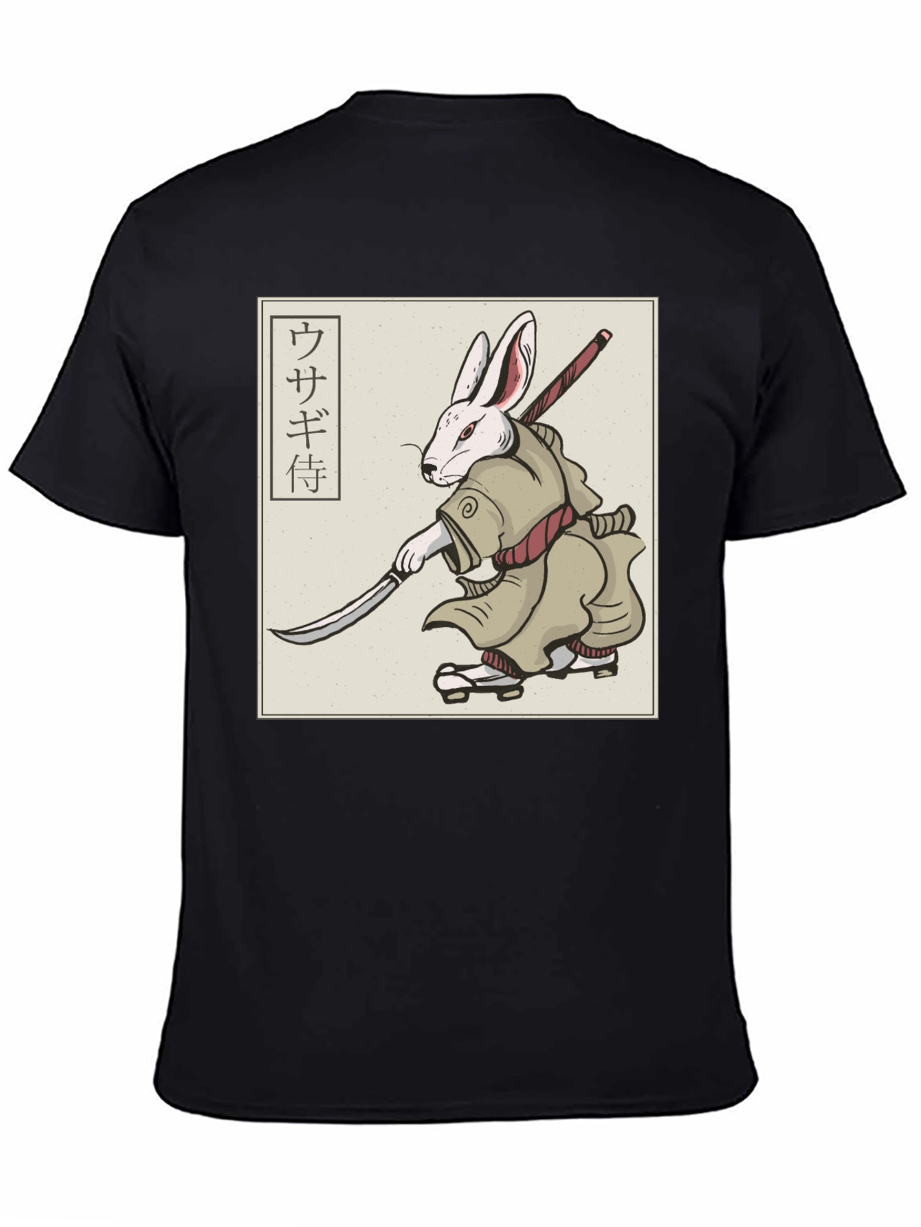 Black Rabbit Samurai T-Shirt - Black Graphic Tee view 4