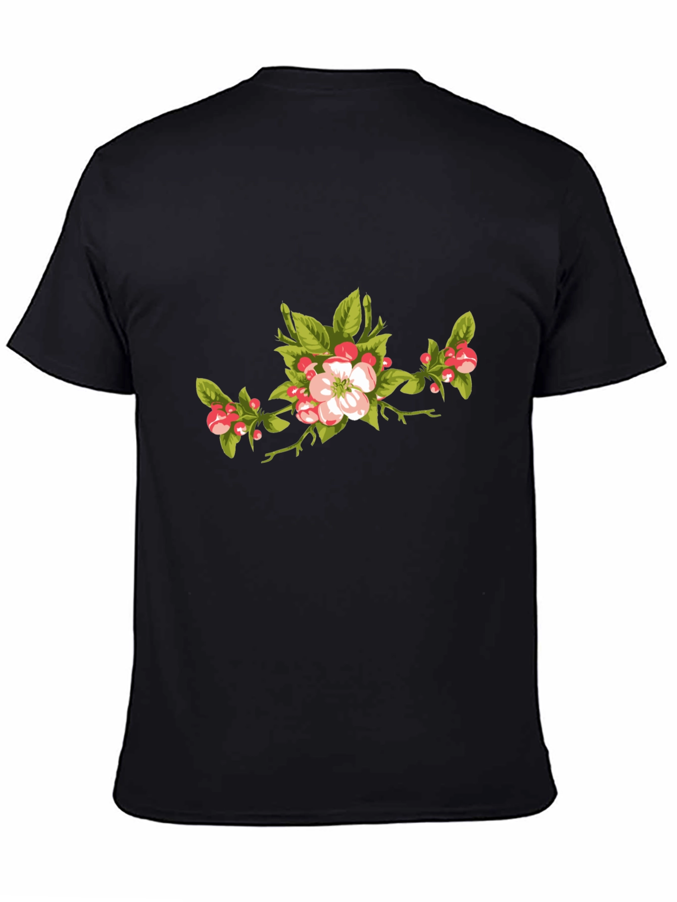 Black Floral Branch Graphic T-Shirt view 4