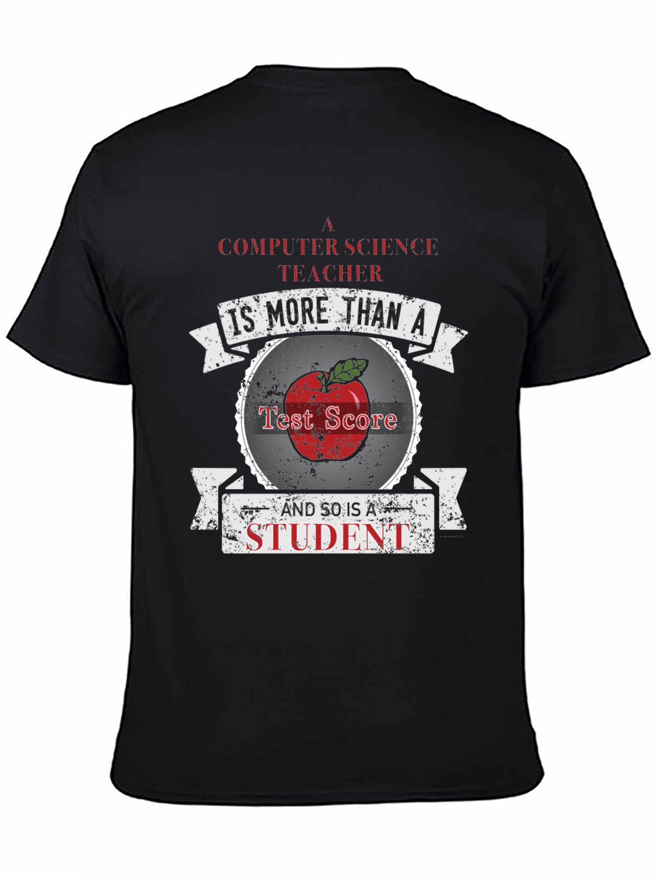 Black Computer Science Teacher T-Shirt - More Than a Test Score view 4