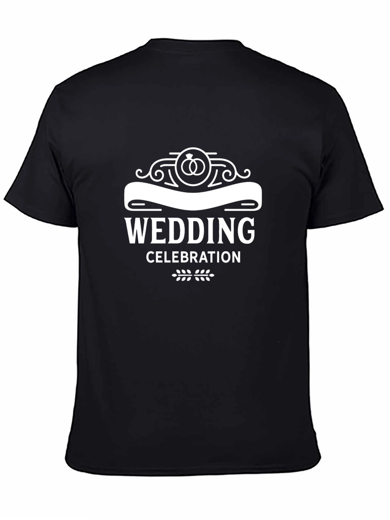 Black Wedding Celebration Black T-Shirt view 4