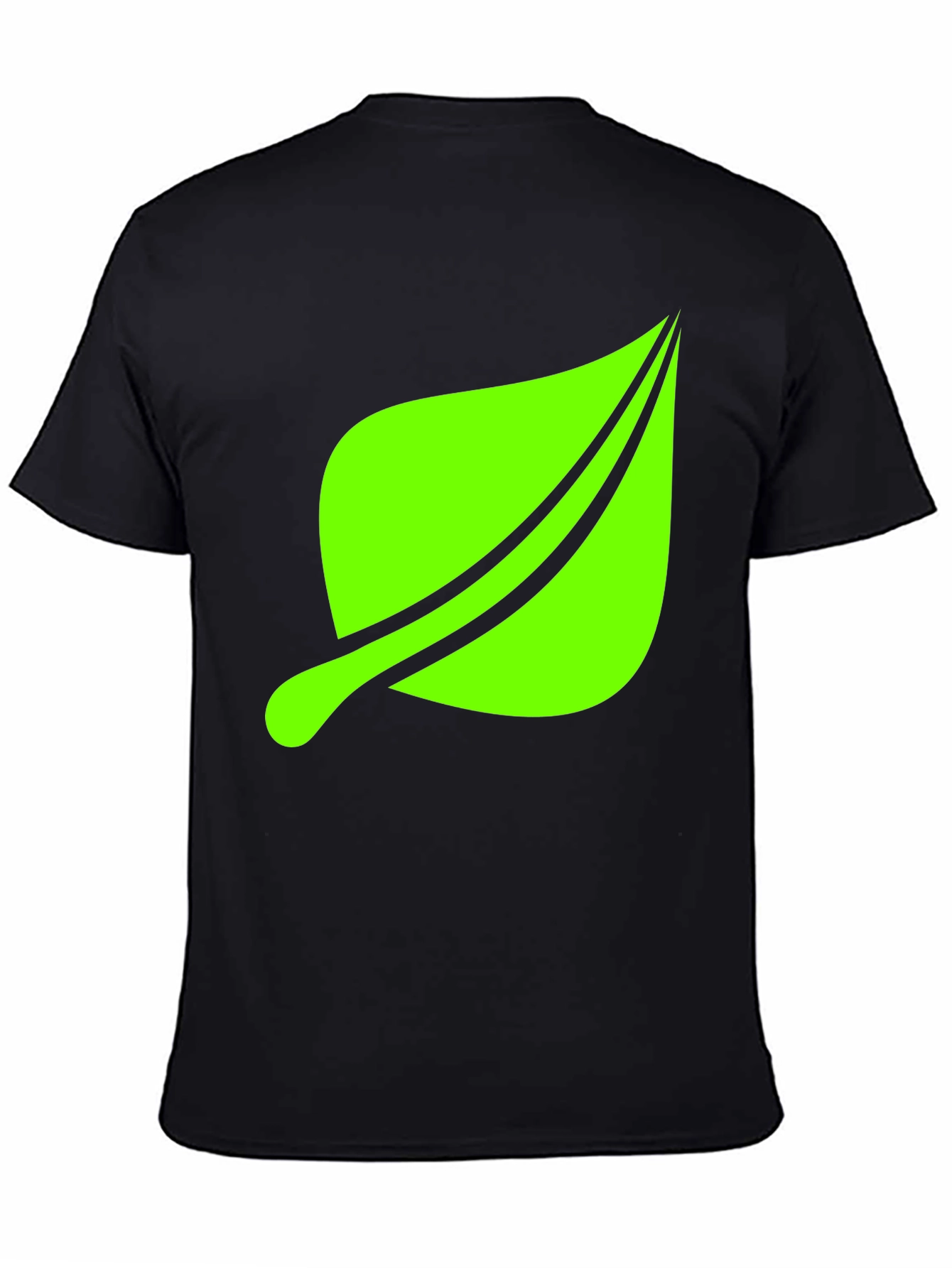 Black Leaf Graphic Print Black T-Shirt view 4