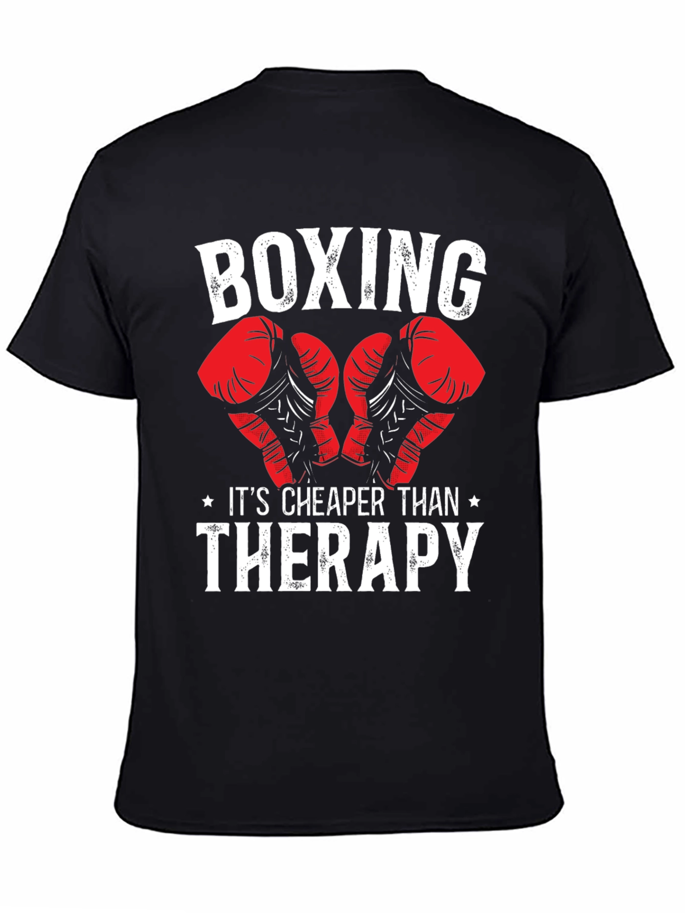 Black Boxing Cheaper Than Therapy Graphic T-Shirt view 4