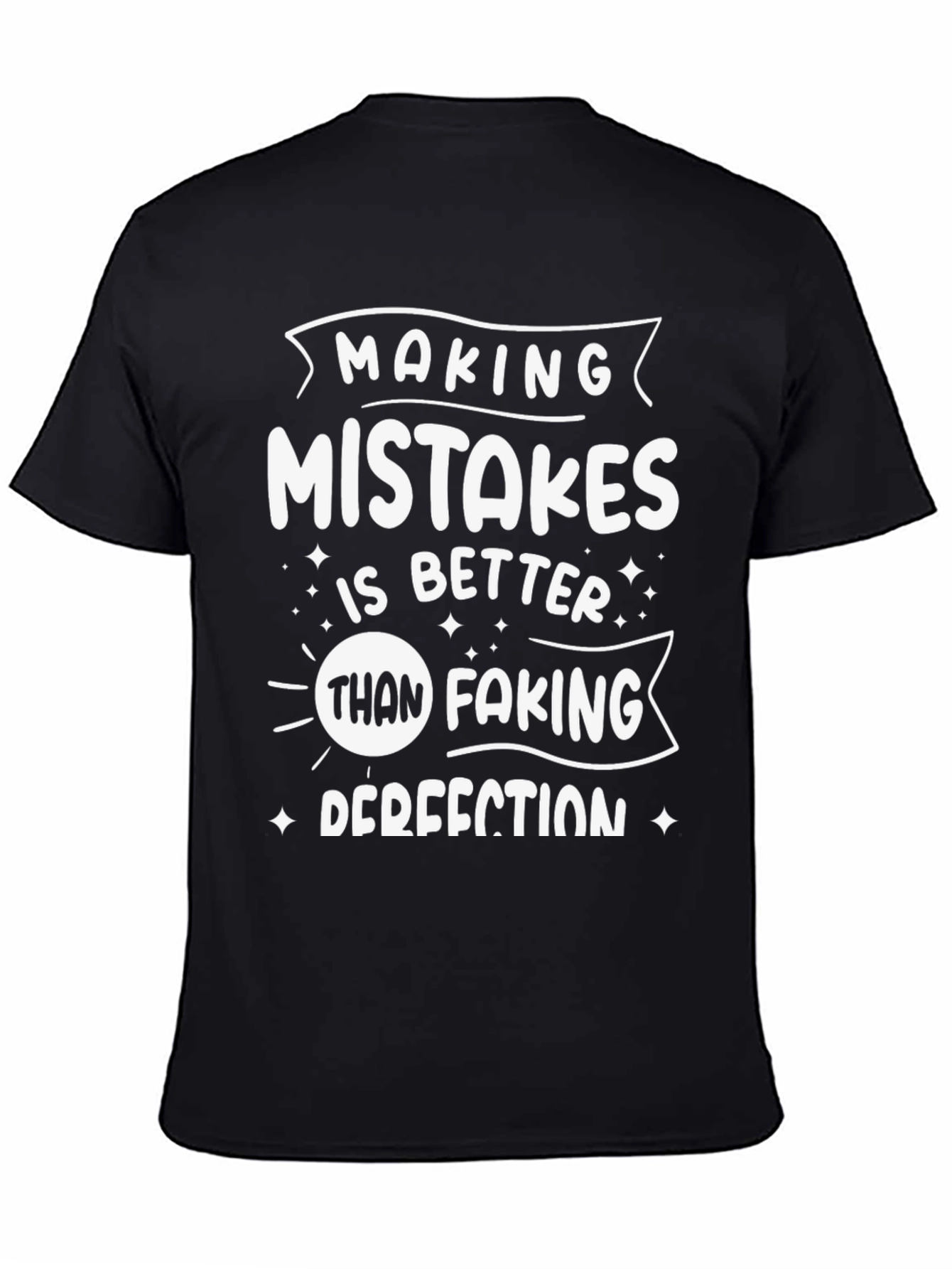Black Making Mistakes T-Shirt - Inspirational Quote Graphic Tee view 4