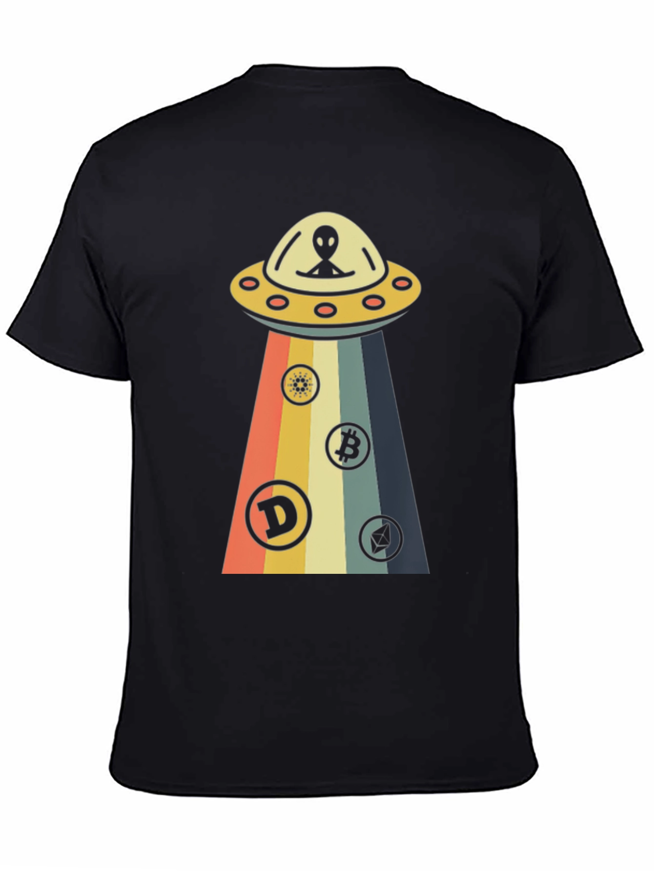 Black Alien UFO Cryptocurrency T-Shirt view 4