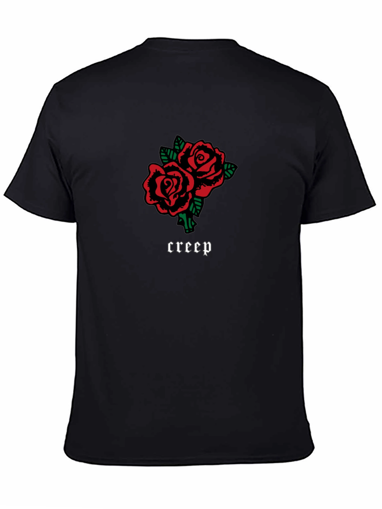 Black Creep Roses Graphic Black T-Shirt view 4