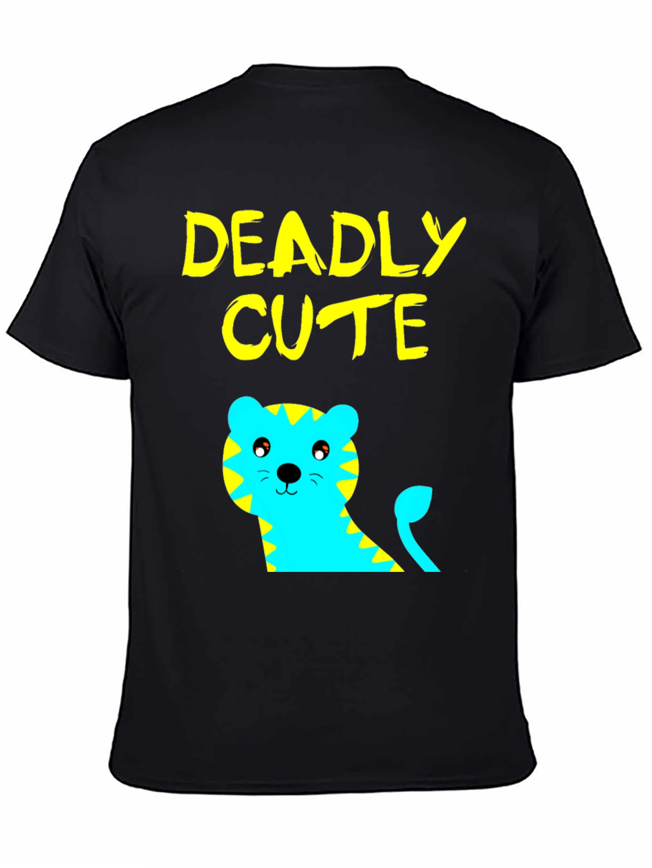 Black Deadly Cute Tiger Graphic Tee view 4