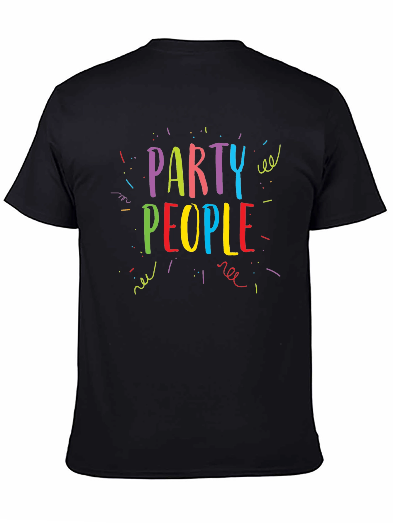 Black Party People Graphic Print T-Shirt view 4