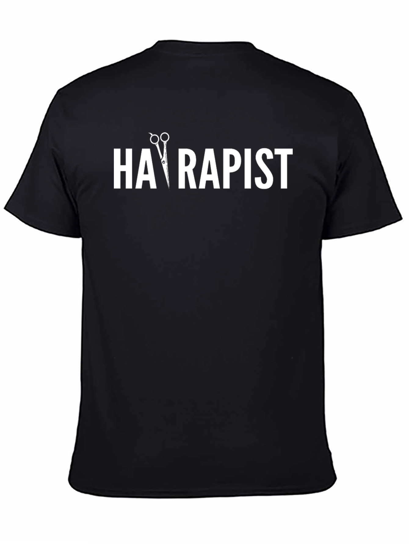 Black Hairapist Funny Hairdresser T-Shirt view 4