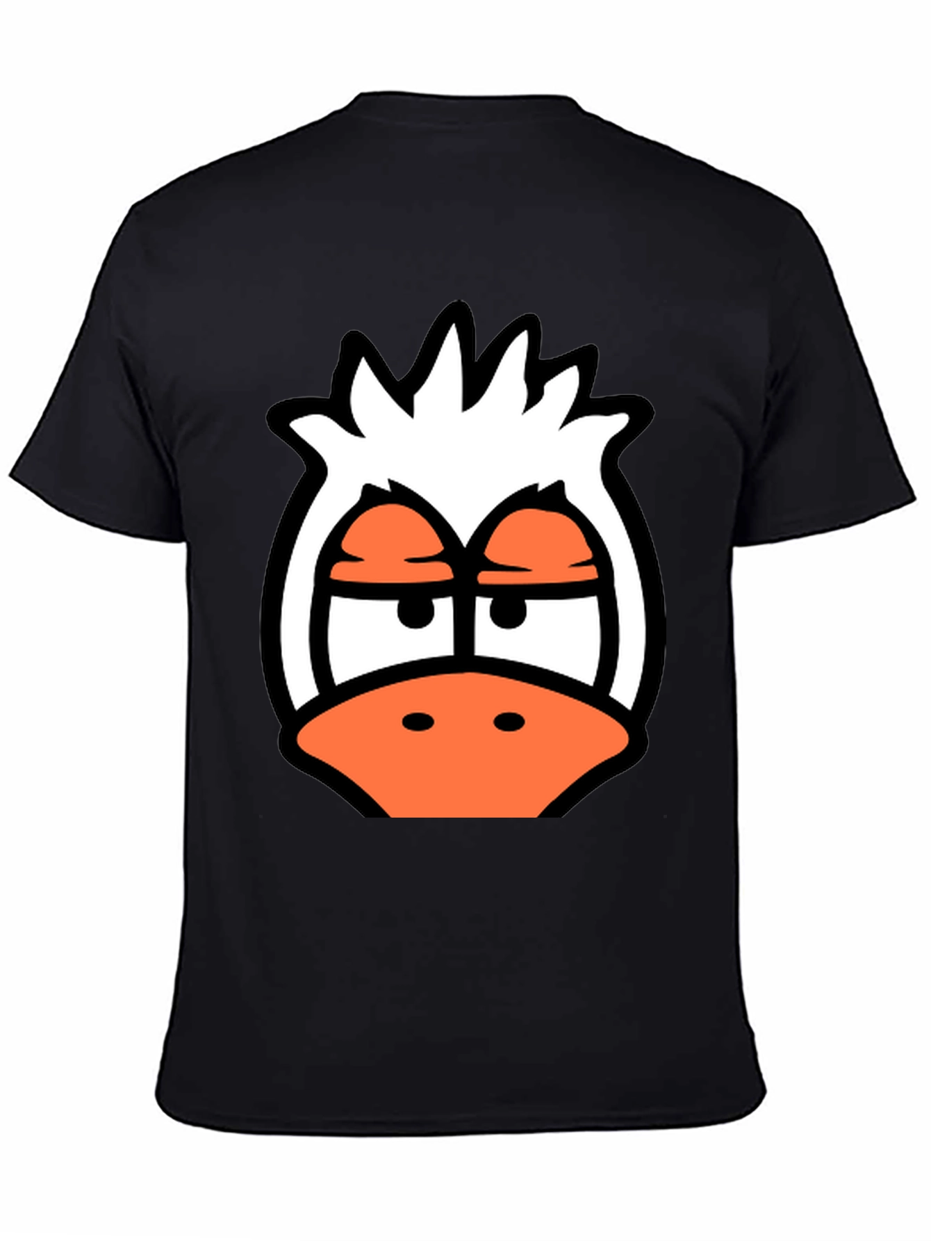 Black Cartoon Duck Graphic Tee - Funky Black T-Shirt view 4