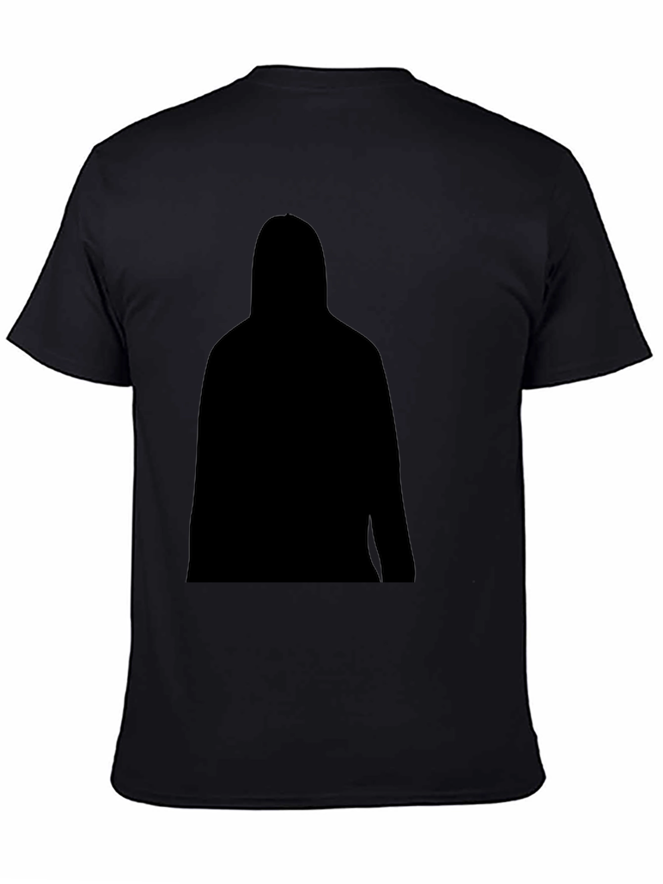 Black Men's Black T-Shirt with Silhouette Graphic view 4