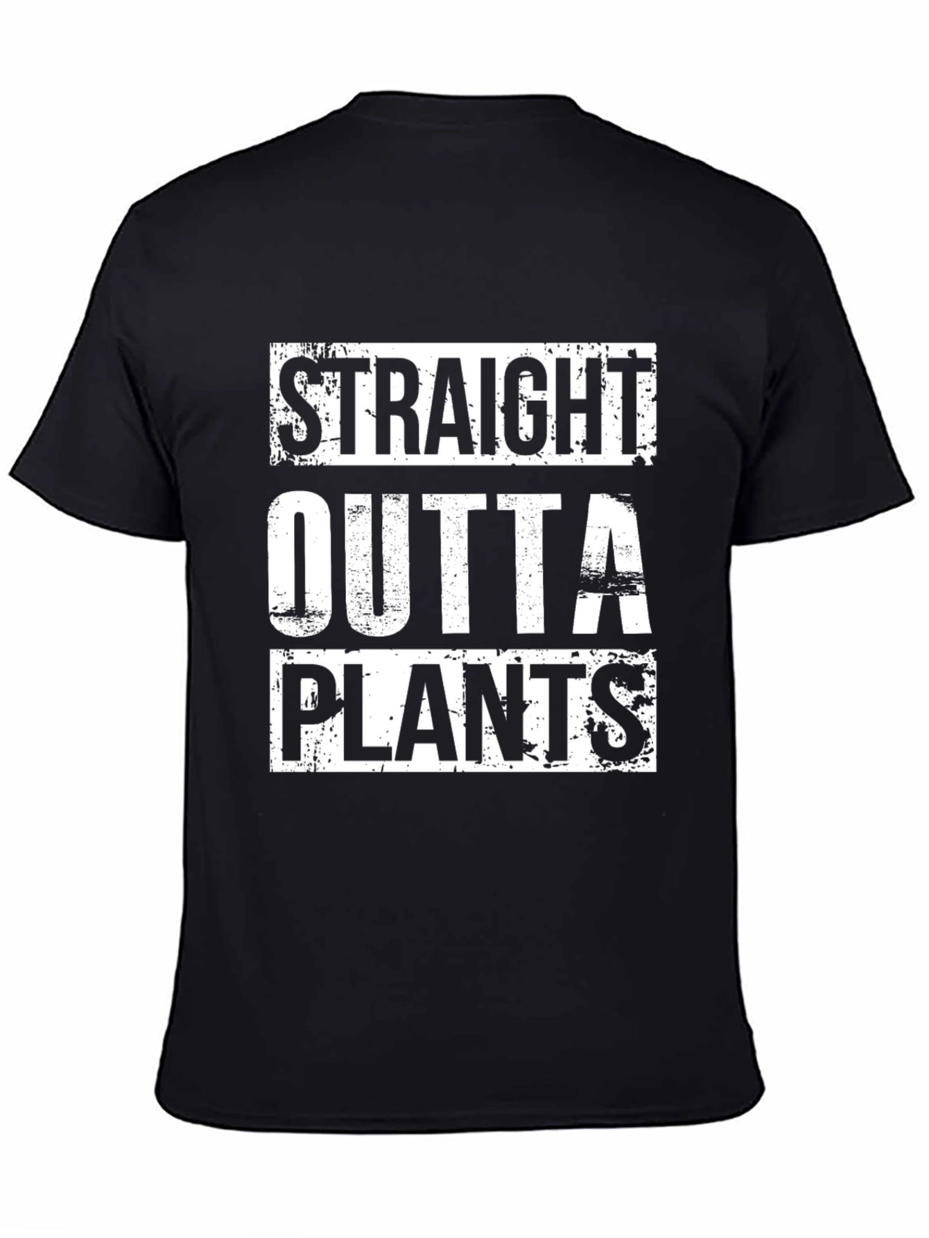 Black Straight Outta Plants Graphic T-Shirt - Black view 4