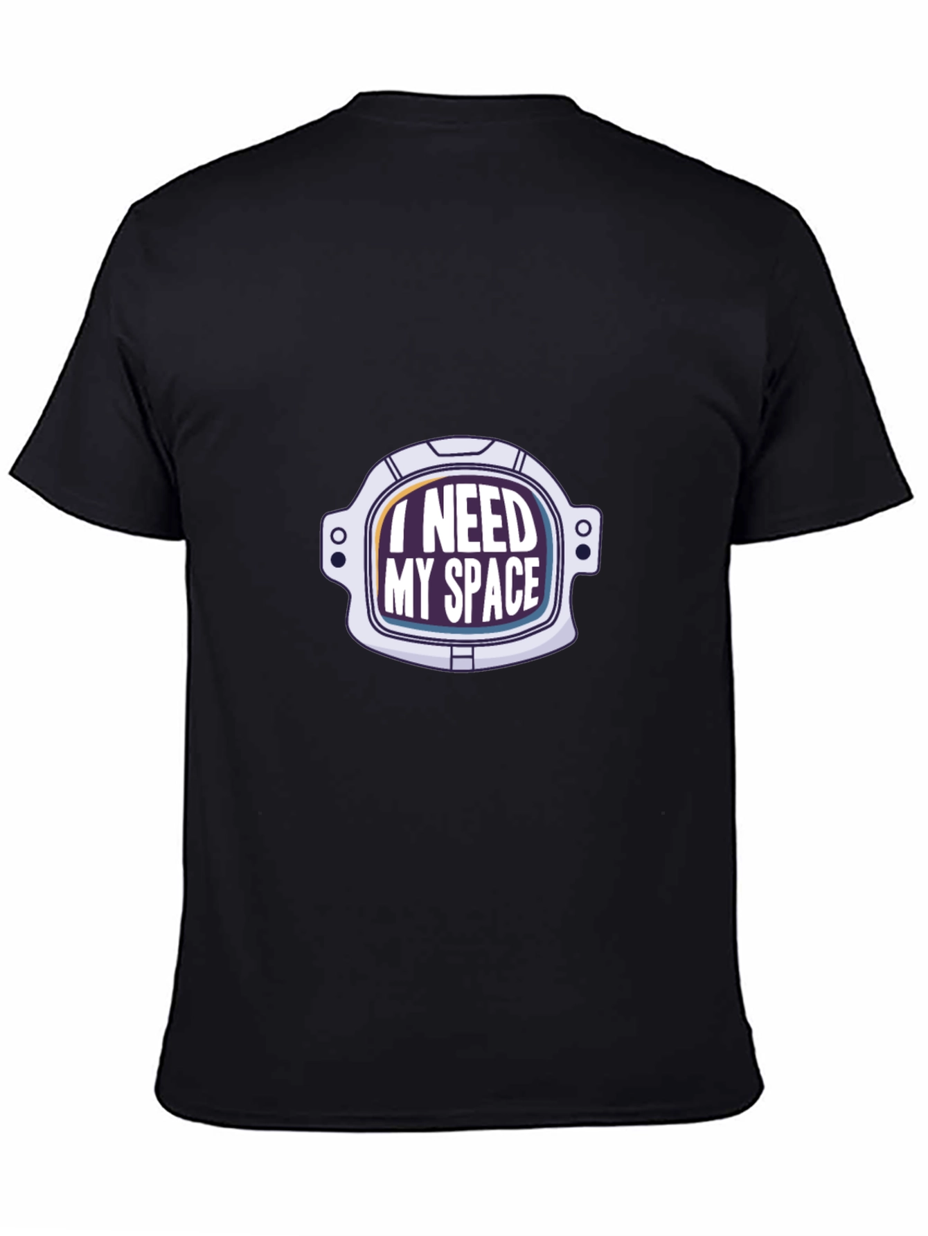 Black I Need My Space Astronaut Helmet Graphic Tee view 4