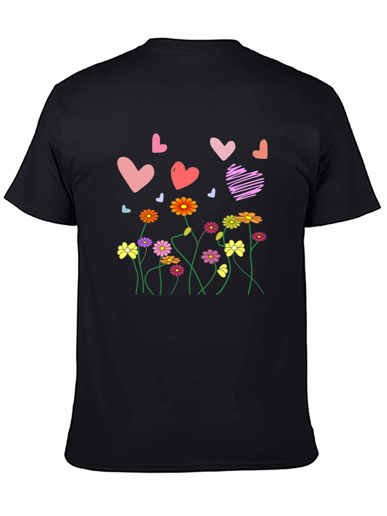 Black Floral Heart T-Shirt - Express Your Love in Style! view 4