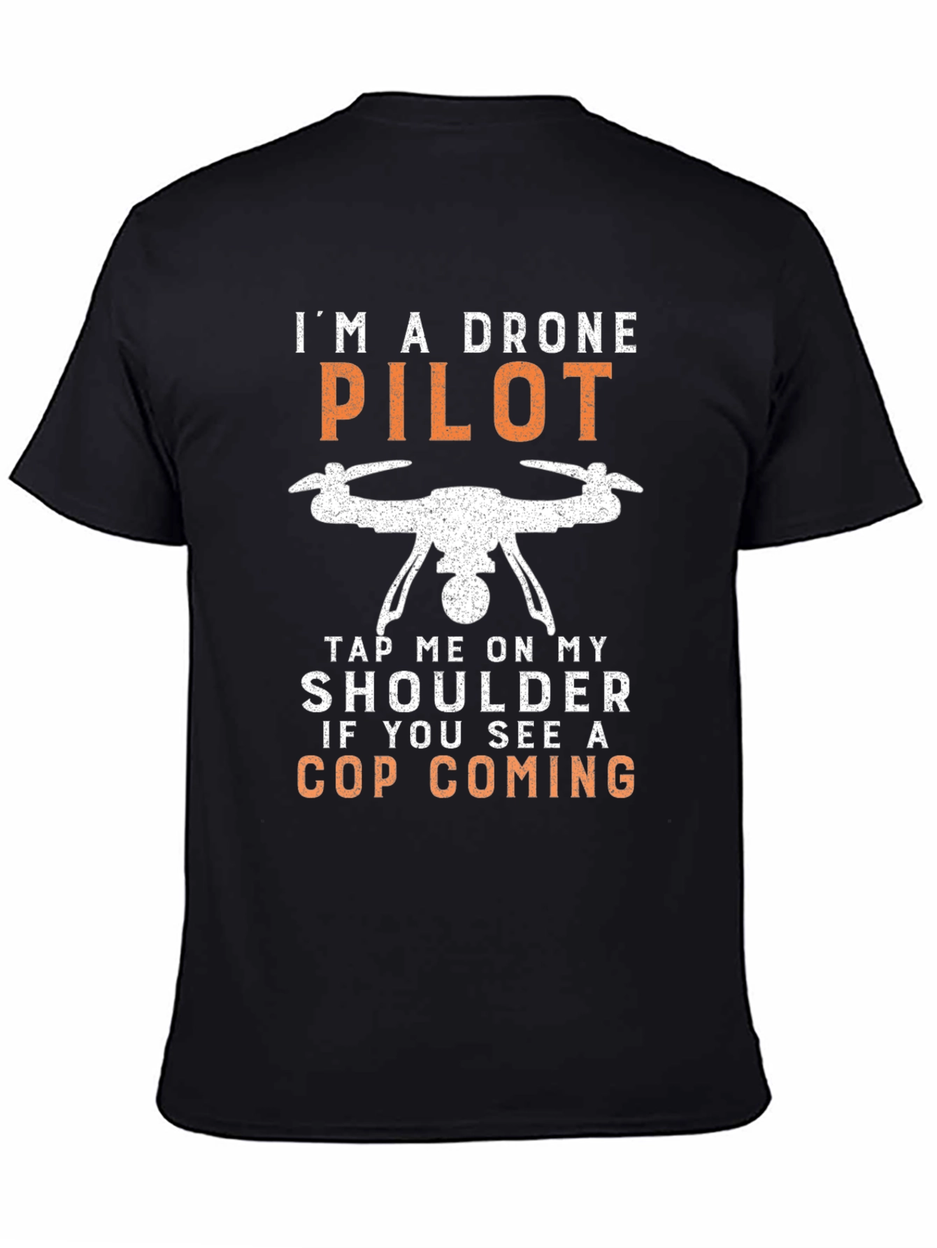 Black Drone Pilot Novelty Graphic T-Shirt view 4