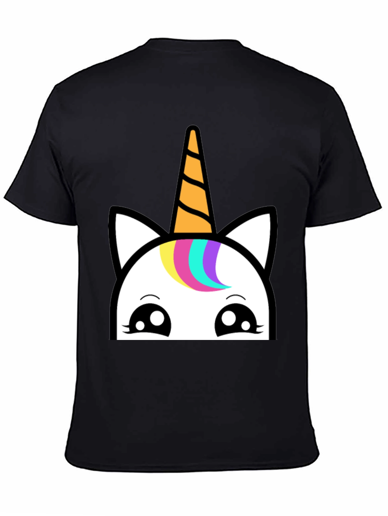 Black Unicorn Graphic T-Shirt - Black Cotton Tee view 4