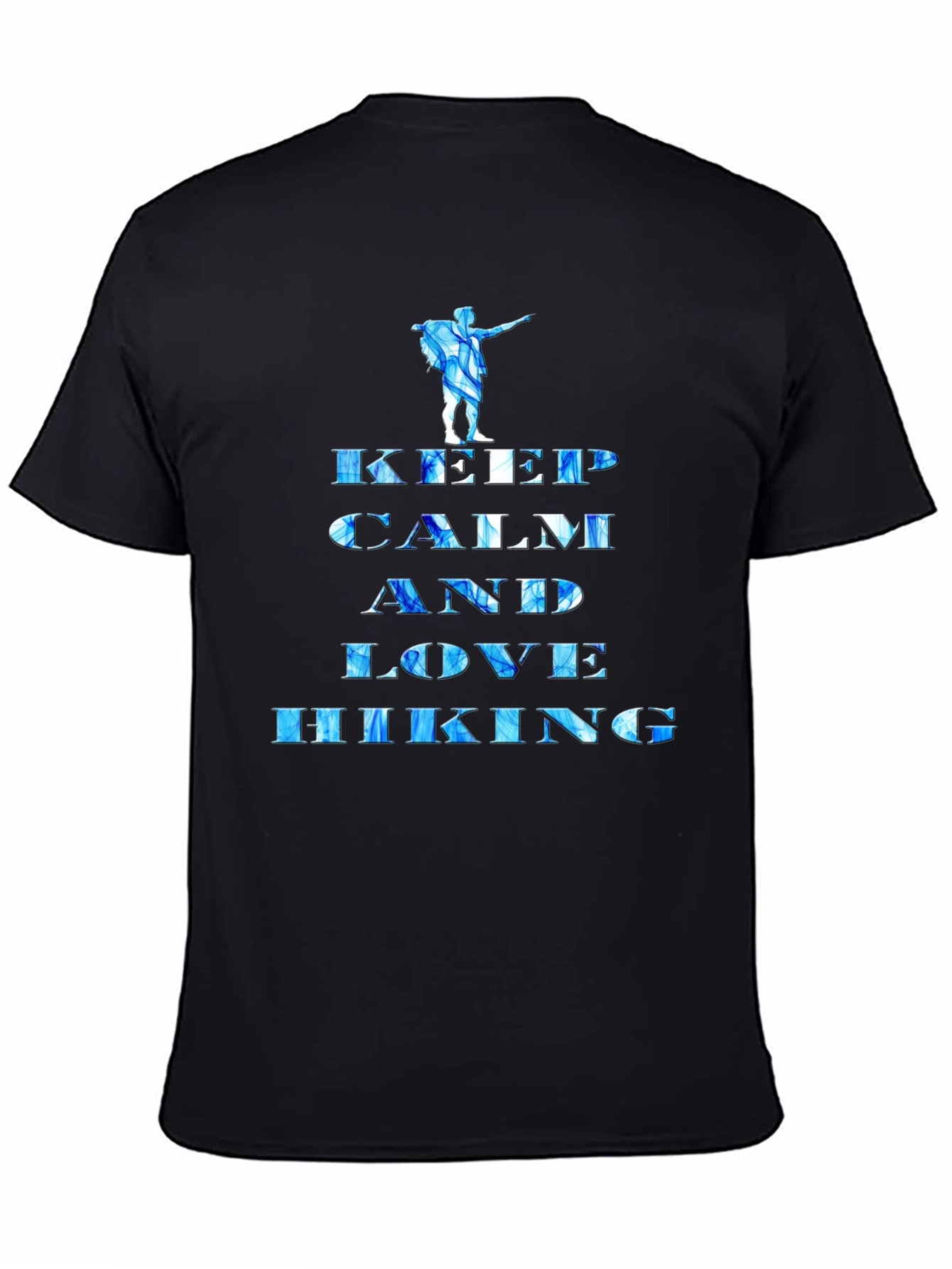 Black Keep Calm and Love Hiking Graphic Tee view 4