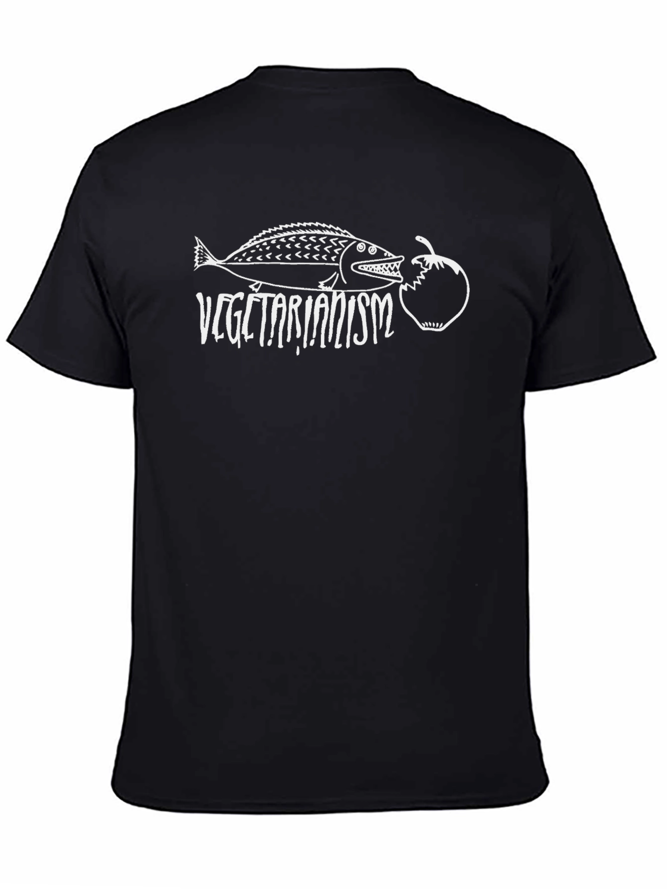 Vegetarianism Graphic T-Shirt - Fish Eating Tomato - 4