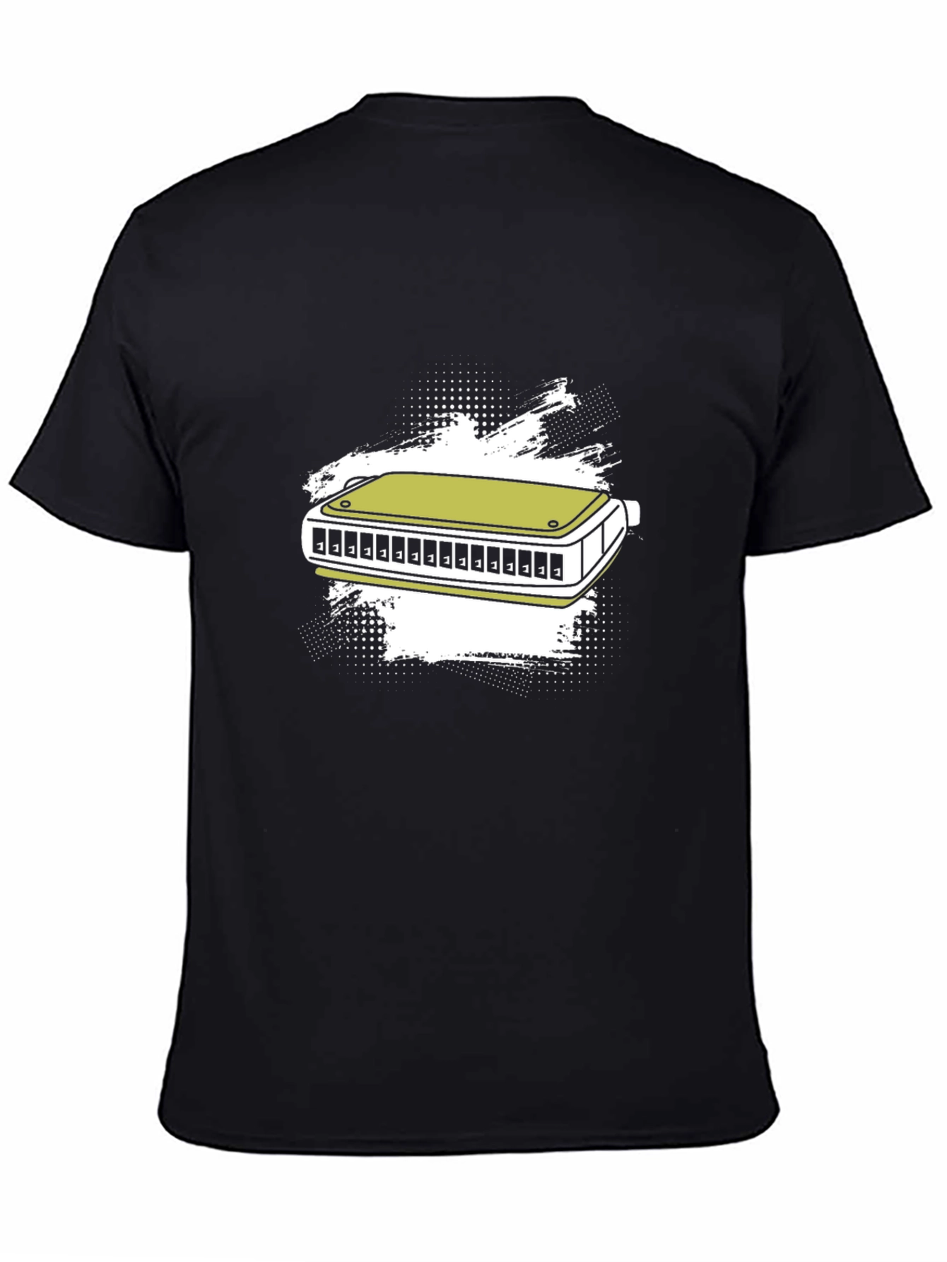 Black Harmonica Graphic T-Shirt - Musician's Tee view 4