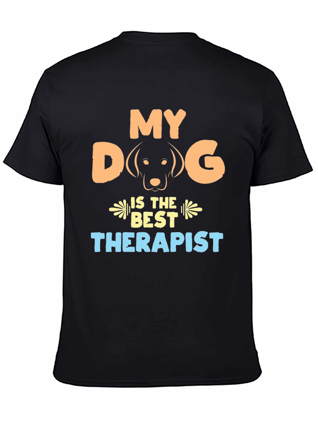 Black My Dog is the Best Therapist T-Shirt view 4