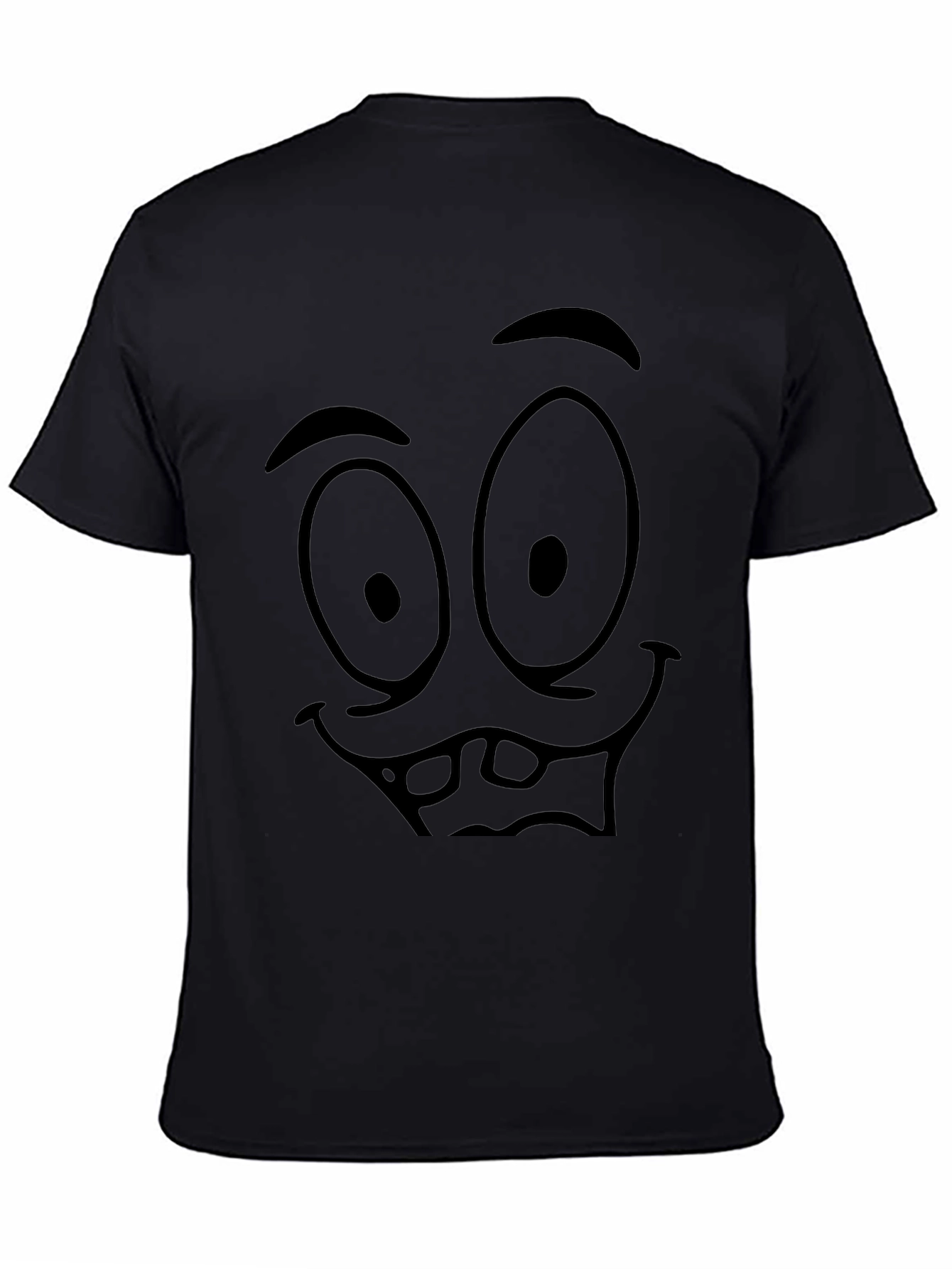 Black Funny Face Graphic Black T-Shirt view 4