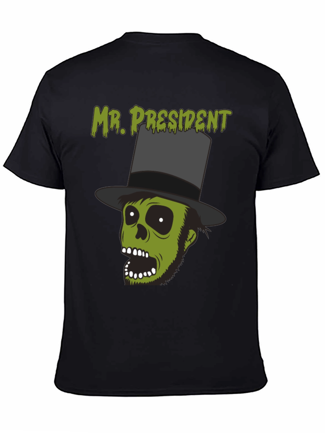 Black Mr. President Zombie Graphic T-Shirt - Halloween Style view 4