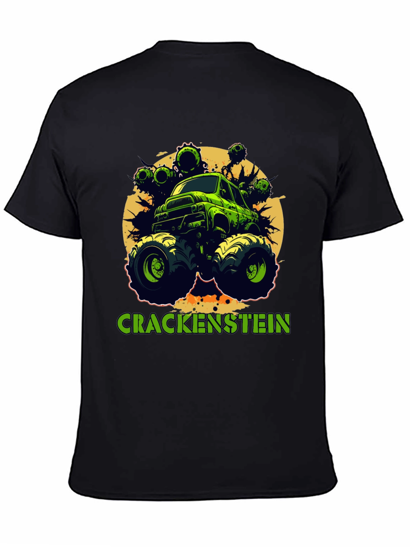 Black Crackenstein Monster Truck Graphic Tee view 4