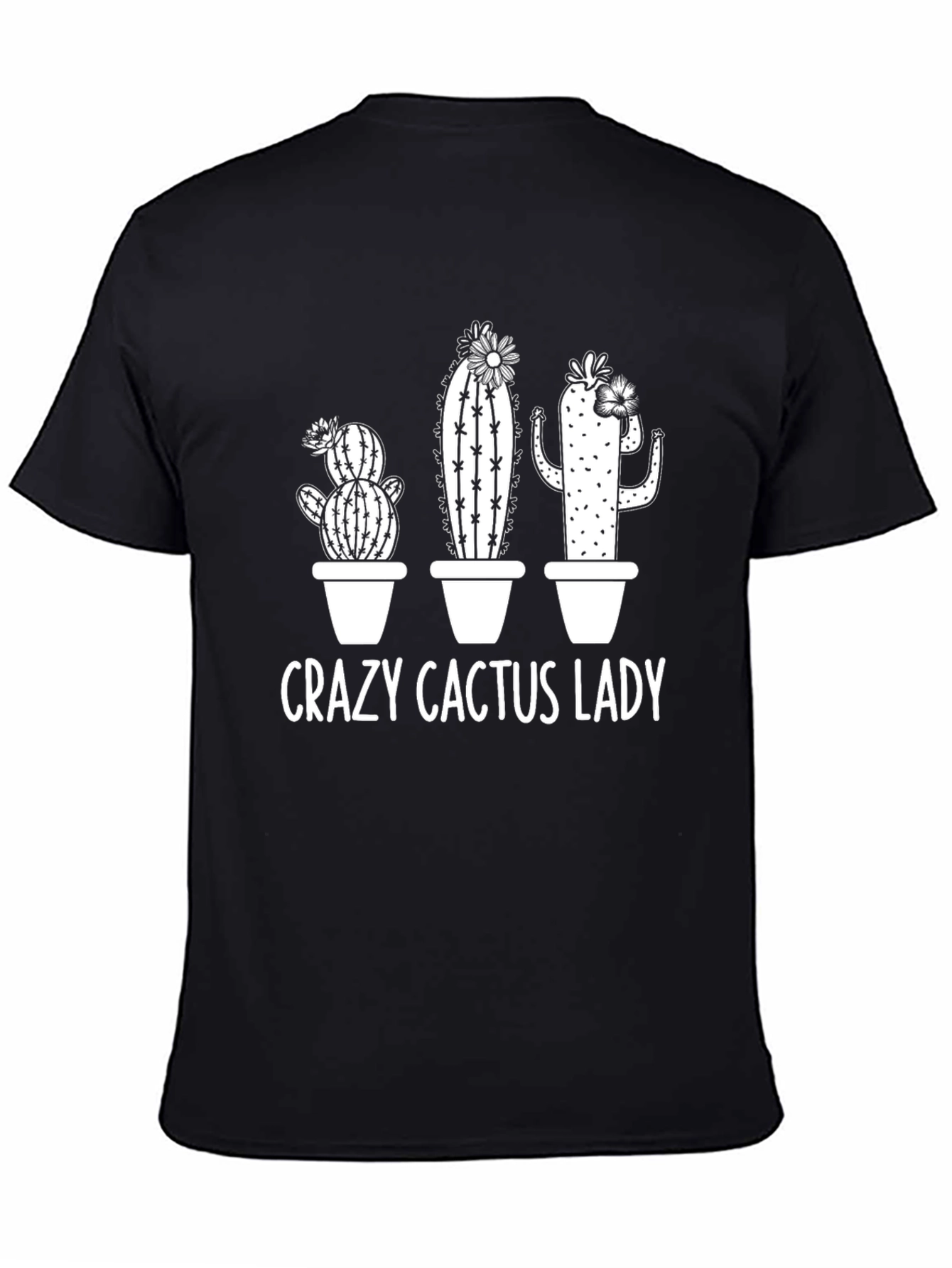 Black Crazy Cactus Lady T-Shirt - Black view 4