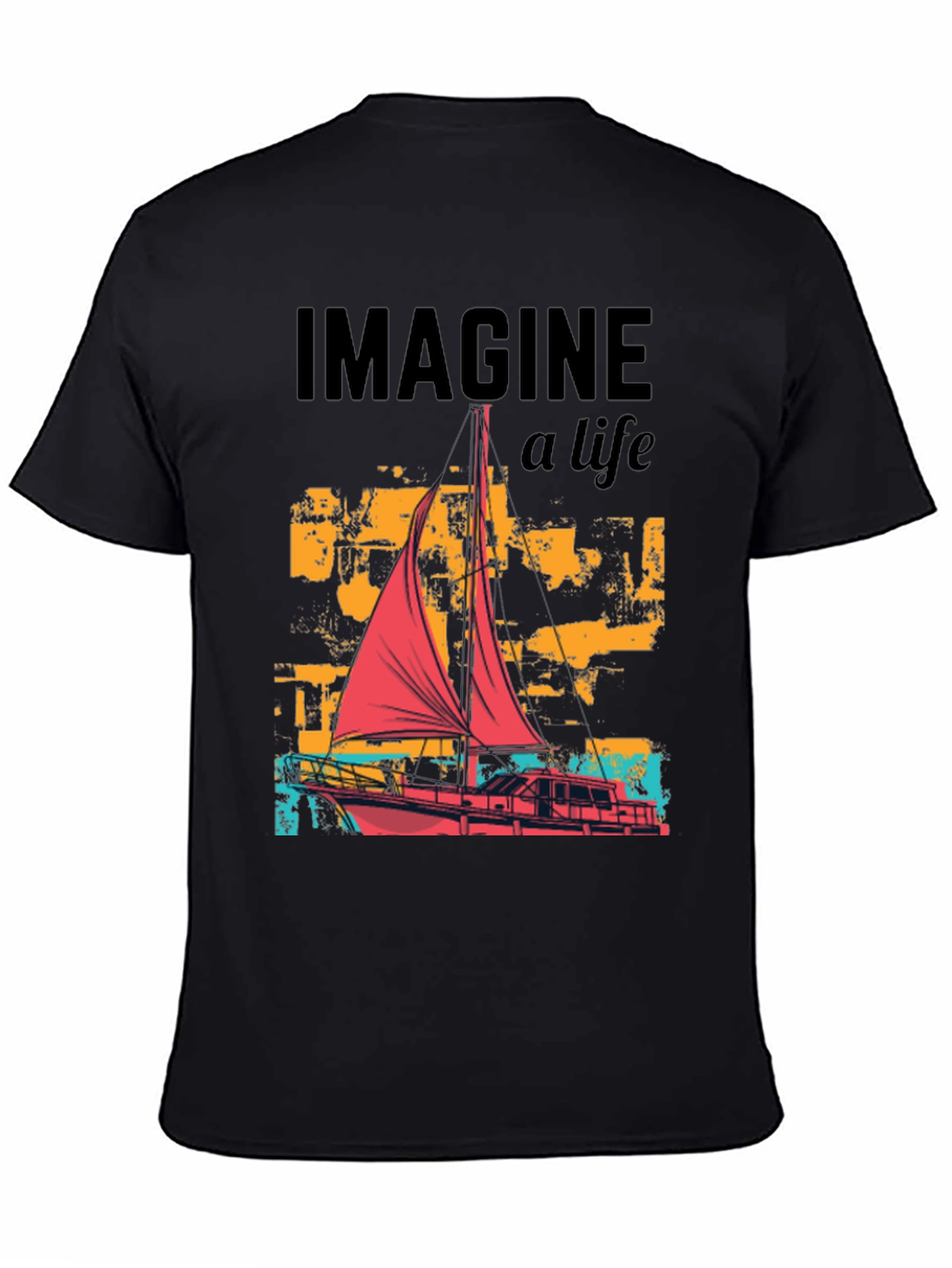 Black Imagine A Life Boat Graphic Tee view 4