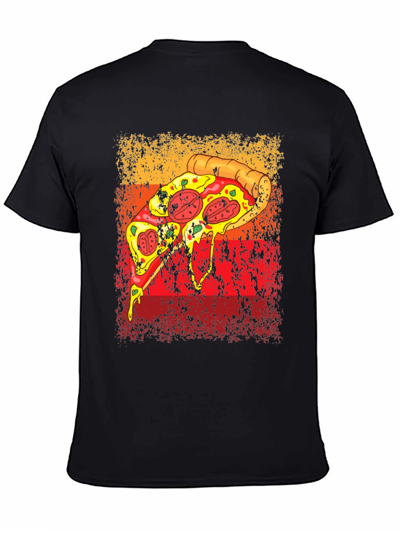 Black Pizza Graphic Tee - Retro Style view 4